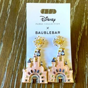 Nwt Disney parks 50 anniversary Baublebar castle earrings disneyworld